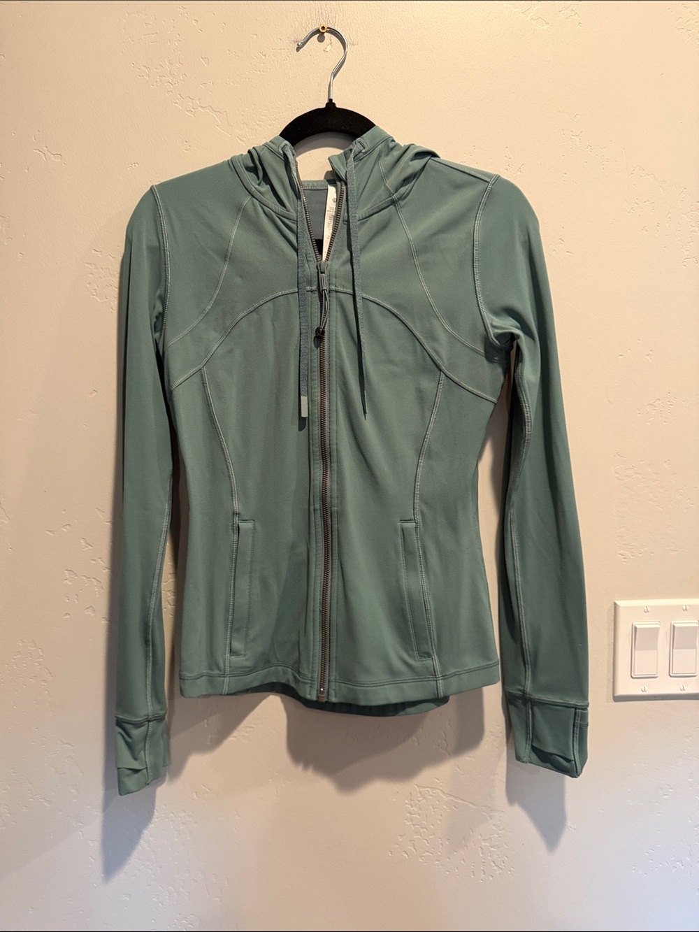lululemon athletica Sage Green Hooded Zip Jacket